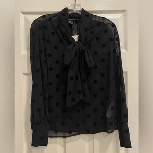 Sheer polka dot blouse